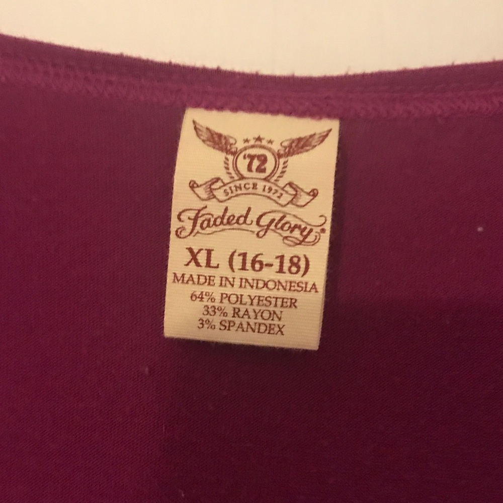 Faded Glory Swim Coverup Raspberry XL 16-18 elastic waist drawstring shoulders - Picture 3 of 4